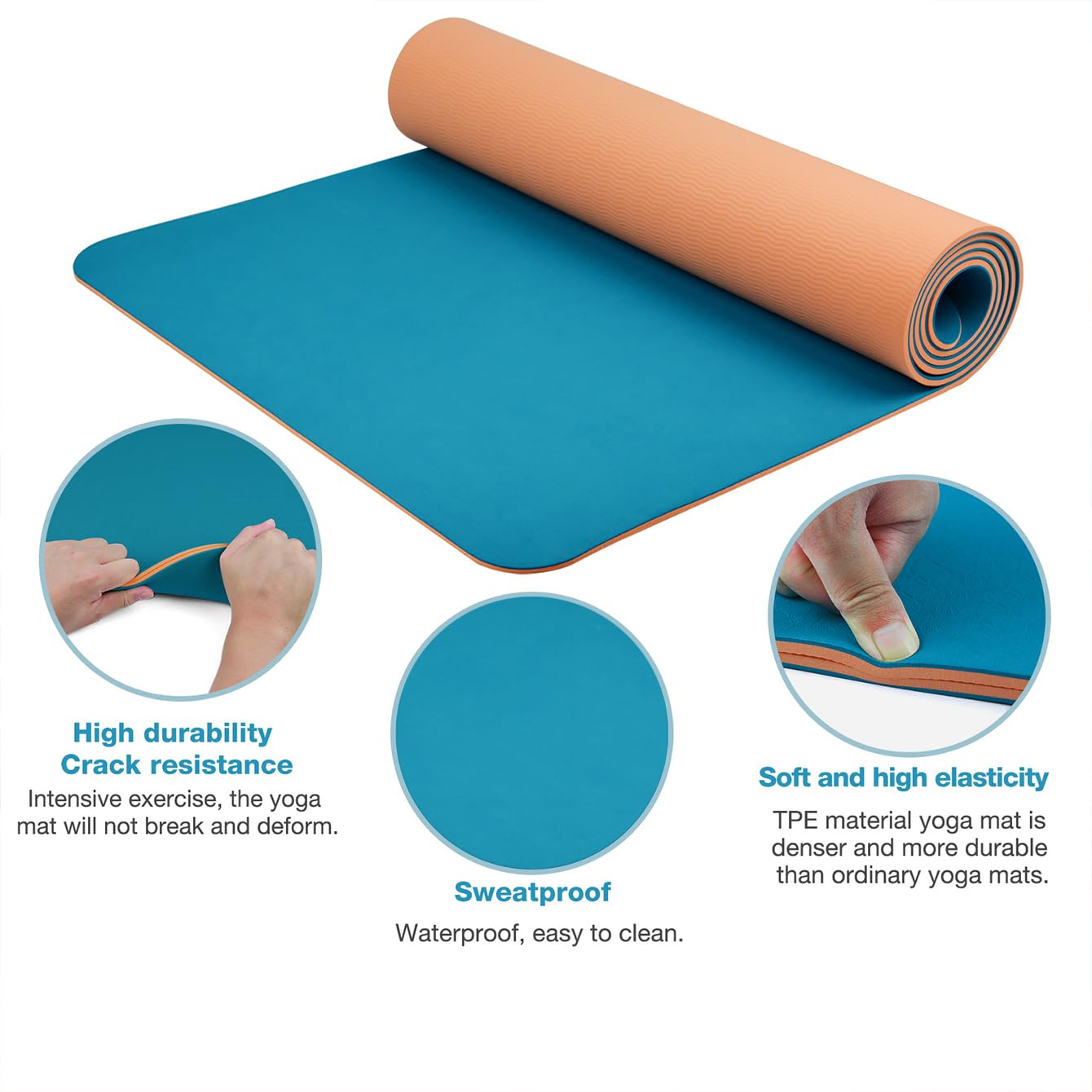 Esterilla Yoga Estera De Yoga Gruesa Dos Colores, Antideslizante, Movimiento for Fitness En La Almohadilla180 * 57 Cm