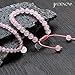 JADENOVA 6/8mm Natural Rose Quartz Gemstone Bracelet for Couples Gifts