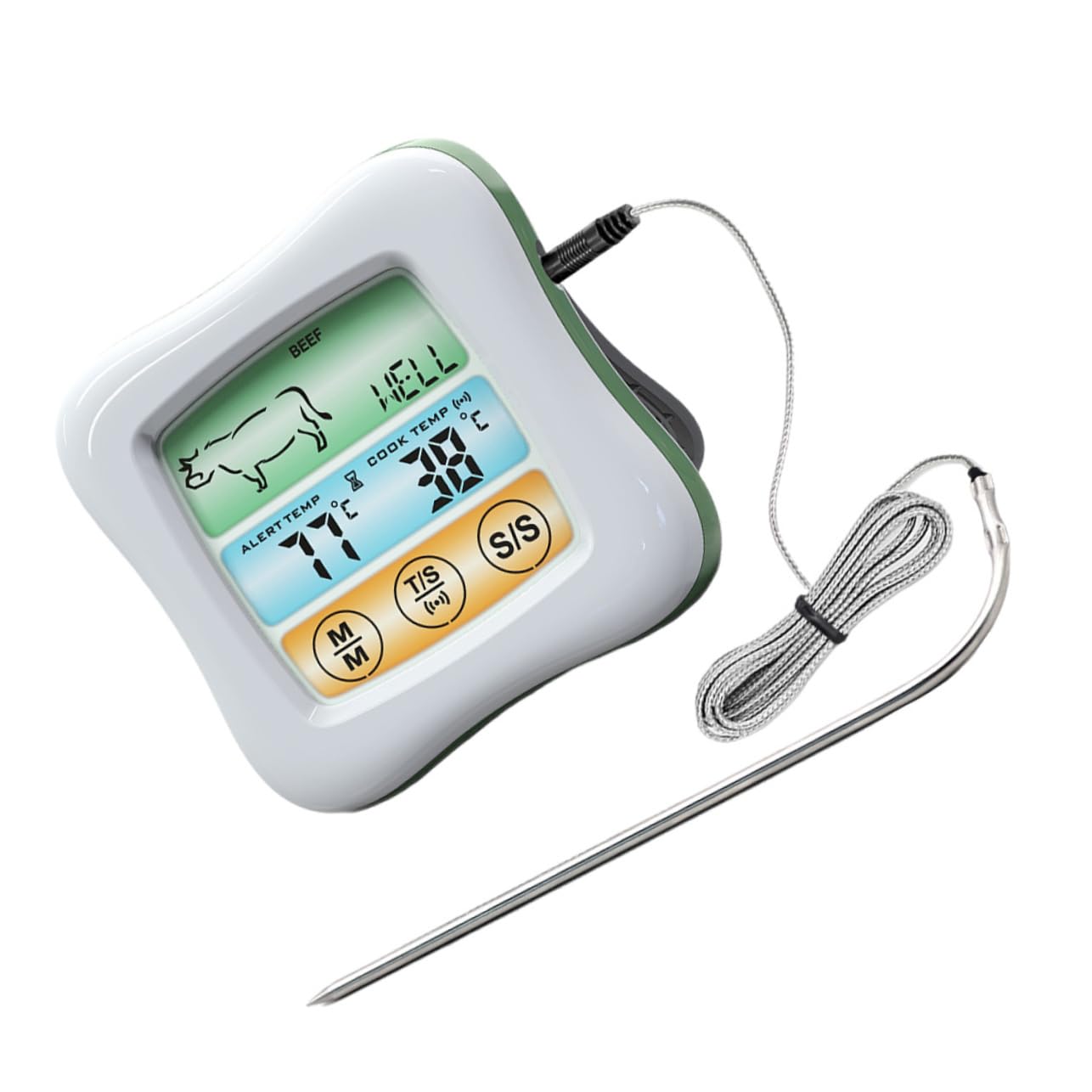 Ciieeo Abs Stainless Steel Home Kitchen Meat Thermometer for Cooking Easy to Use