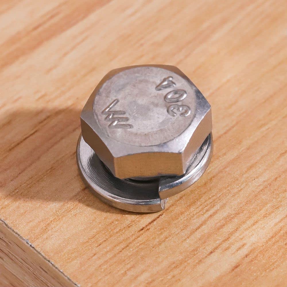 50-Pack 1/2" Stainless Steel Spring Lock Washers - 304 Grade Split Washers