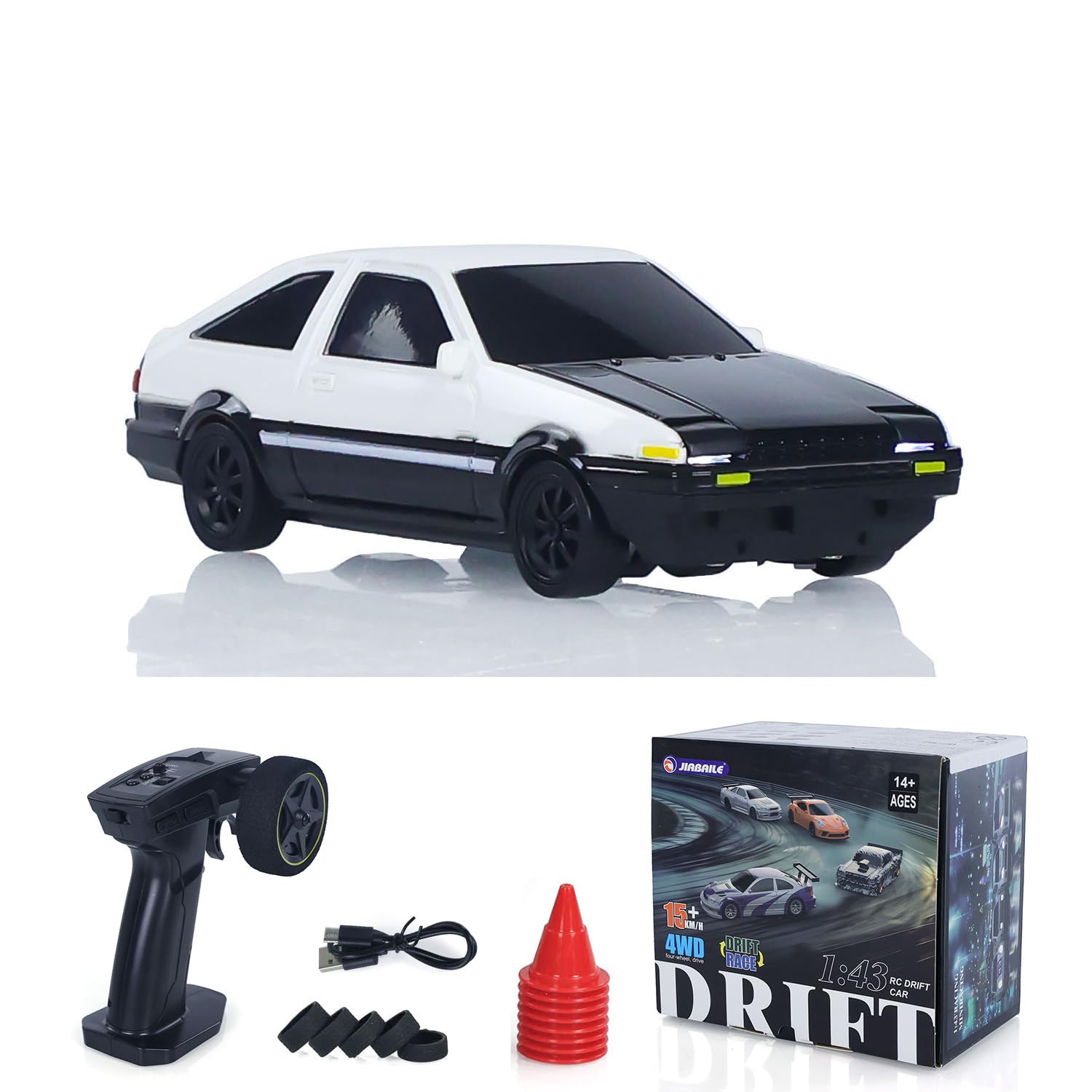 Coche de carreras 1/43 RC AE86 4WD RTR, modelo de coche de
