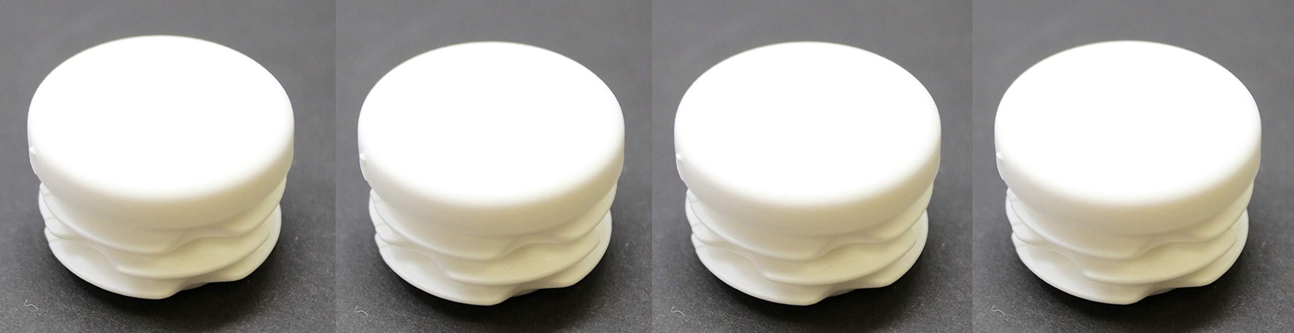 White 1" Round Tubing Plastic Hole Plug End Cap, 1 inch OD Tube Pipe Cover Plug, Heavy Duty Plastic Plug Cap Insert, Durable Chair Glide (4)