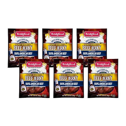 Bridgford Sweet Baby Ray's - Carne seca con alto contenido en proteínas, aperitivo bajo en carbohidratos, bajo en calorías, apto para dieta