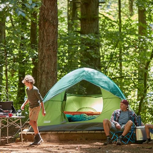 Image of Coleman Sundome Camping Tent with Rainfly, 2 /3 /4 /6 Person Tent Sets Up in 10 Mins, Weatherproof Shelter for Camping, Festivals, Backyard, Sleepovers, & More