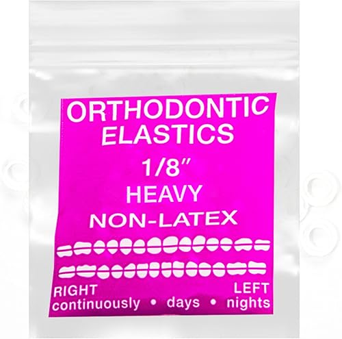 100 bandas elásticas intraorales sin látex, bandas elásticas ortodónticas, bandas de goma dentales hechas en Estados Unidos, pesadas, 18 pulgadas,