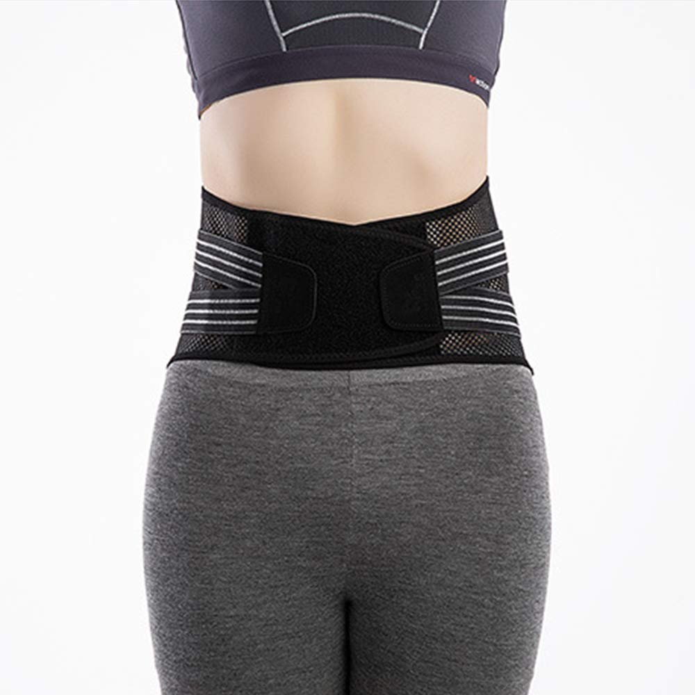 Lumbar para la Espalda, Soporte Lumbar para Aliviar el Dolor y Lesiones, Cinturon Lumbar Prevenir Daños, Faja Lumbar para la Espalda para Hombres Negro,L