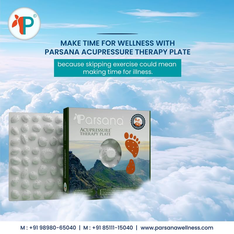 Image of Parsana Acupressure Therapy Plate, Clinically Tested, Acu Mat for Feet Massager, Helps with - Muscles /Joint Pain, Flexibility, Hormonal Balance, Blood Circulation & Overall Health Management, Reflexology Set - Pack of 1