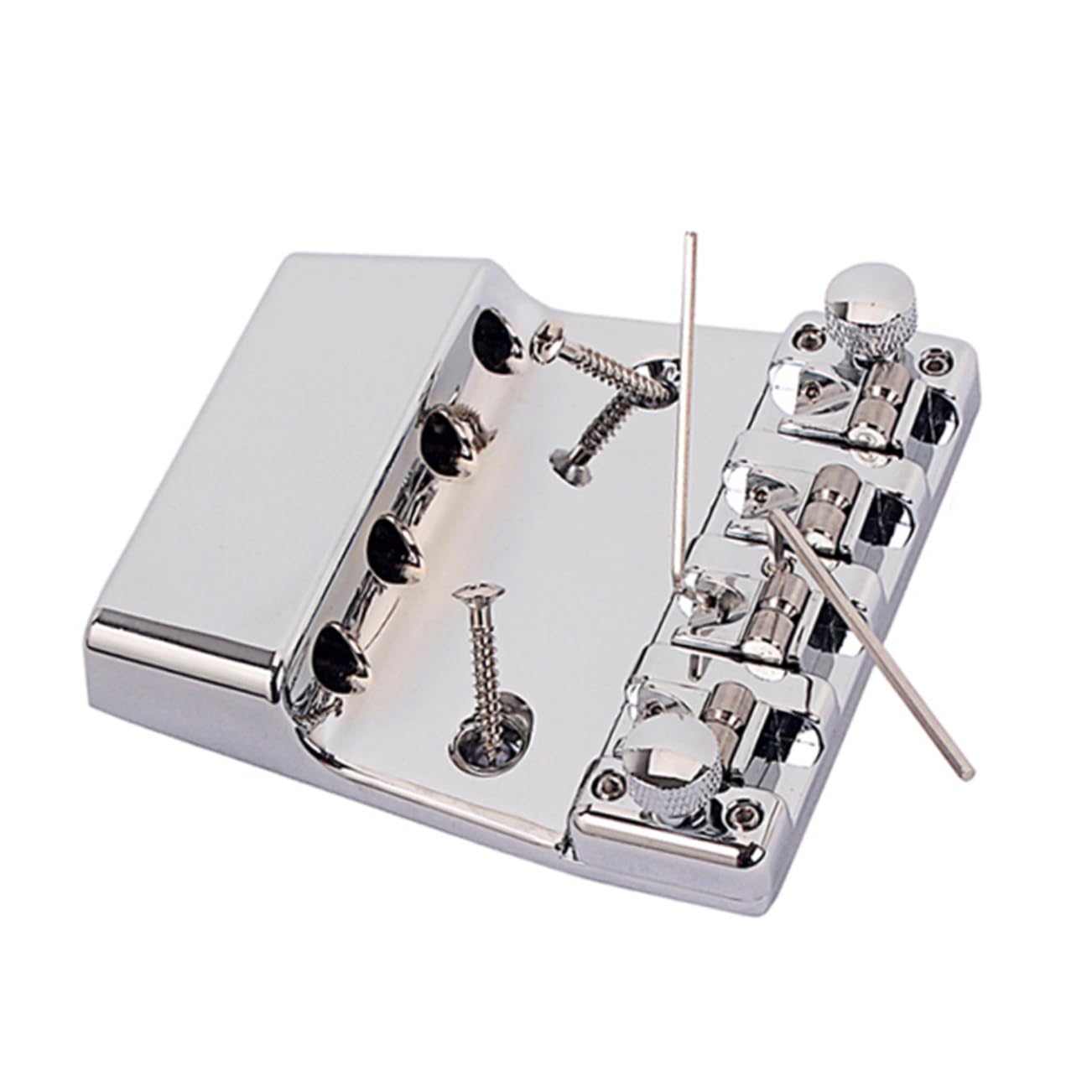 Abaodam Replacement Bass Bridge for 4 String Bass Metal Saddle Bridge Strain Plate Enhance