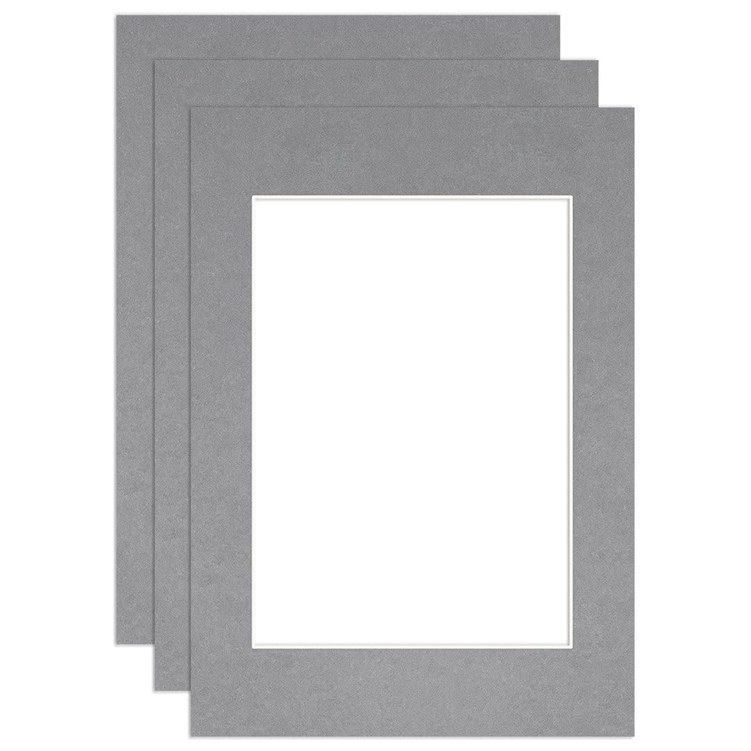 Procut Global A5 Mid Grey Picture Mounts - Fits A6 Photo Size