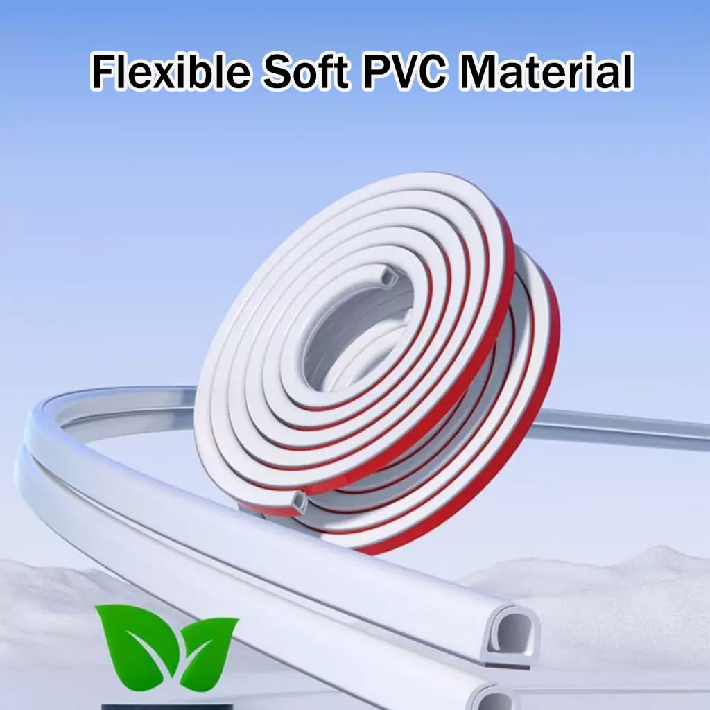 Protector De Cables De Doble Capa De PVC Blando, Escondecables Autoadhesivo para TV Montada En Pared, Reemplazo Fácil De Cables/Fácil De Desenrollar(10M)