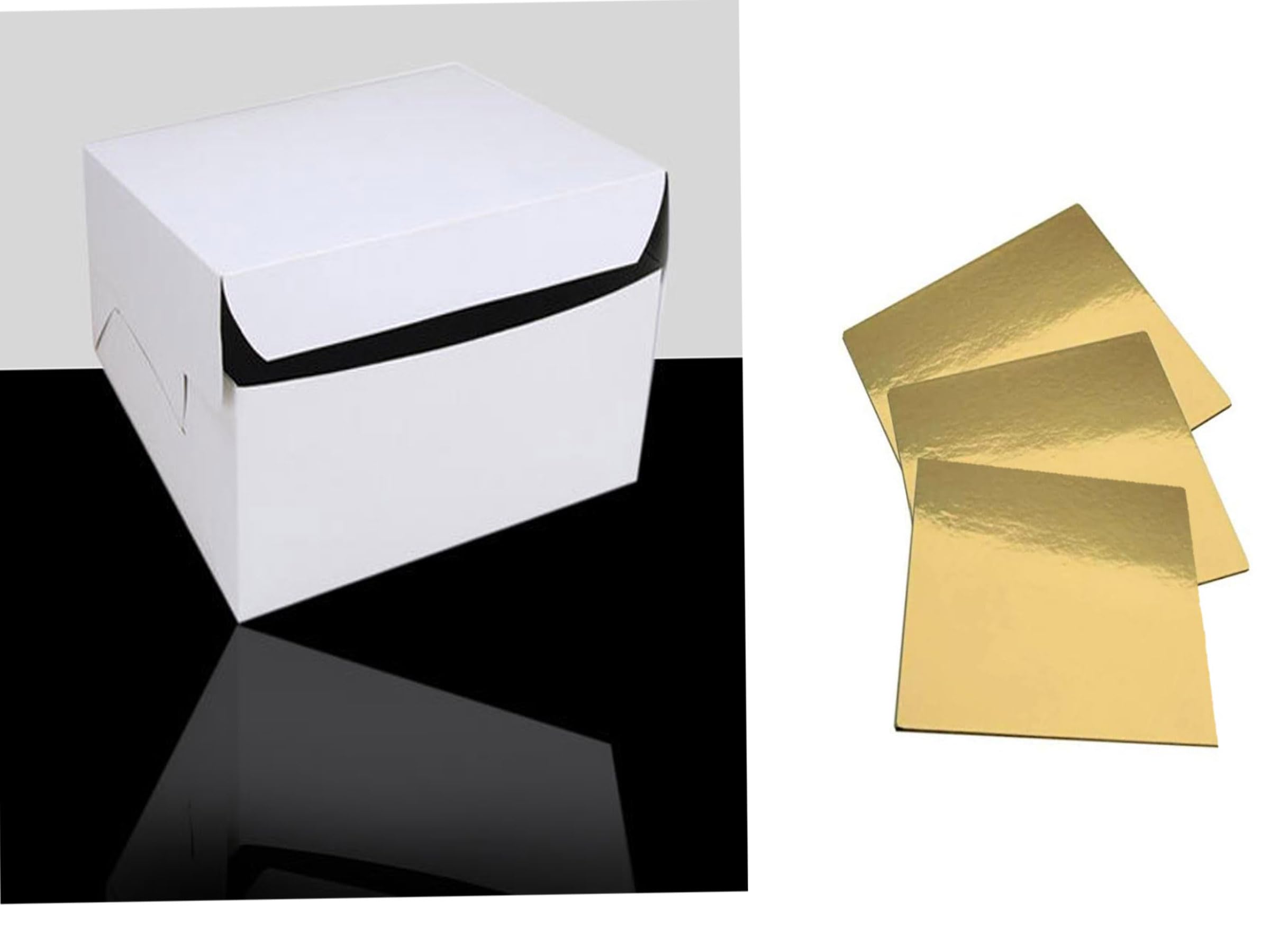YNK Cake Boxes (8 x 8 x 5) with base for Transporting Cakes for Pastry Boxes, Mini Cake Box, Dessert, Small Treat Boxes - Pack of 50 (B0D3F81YVF) Amazon Price History, Amazon Price Tracker