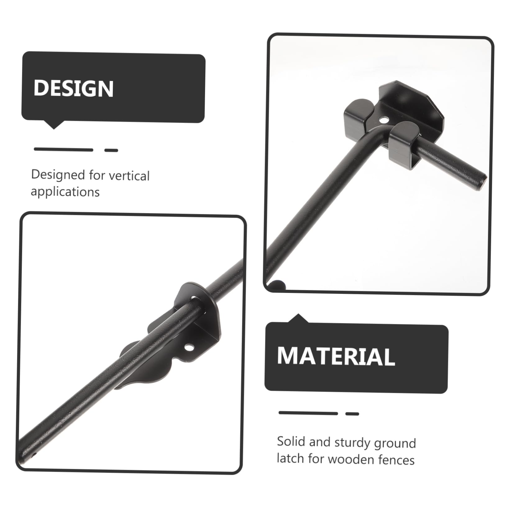 Loquet de Portail en Fer Noir pour Grandes Portes Renforcées