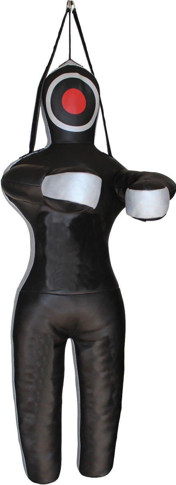 LEATHERAY MMA Jiu Jitsu Judo Punching Bag Grappling Dummy Black Canvas-70 inches-Unfilled