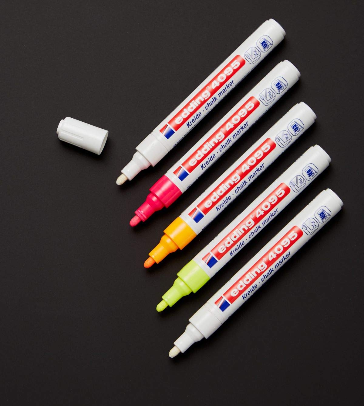 Edding 4095 Chalk Marker with Medium Nib - Assorted Colours (Pack of 5)