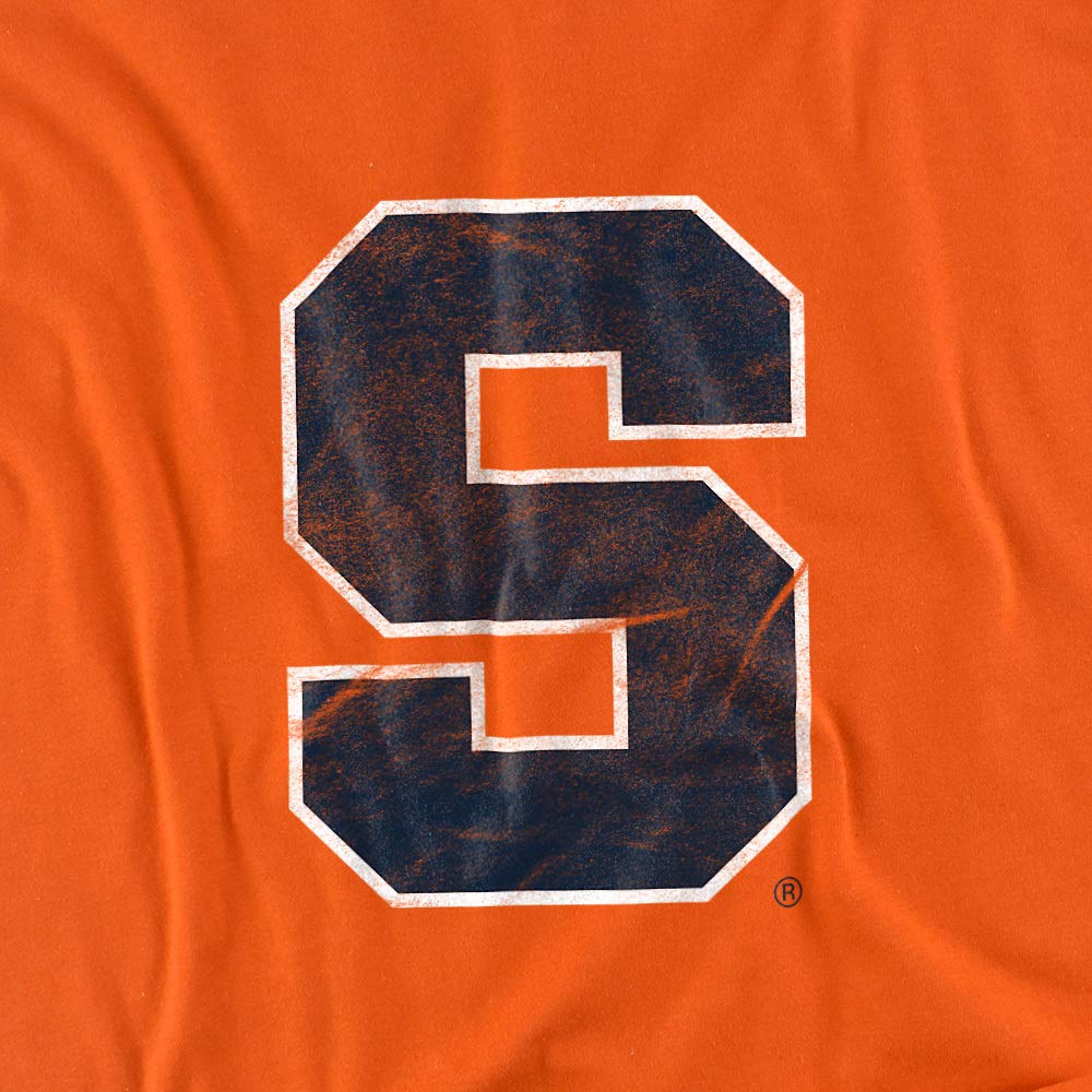 Syracuse University Official Distressed Primary Unisex Adult T-Shirt, Orange, Large