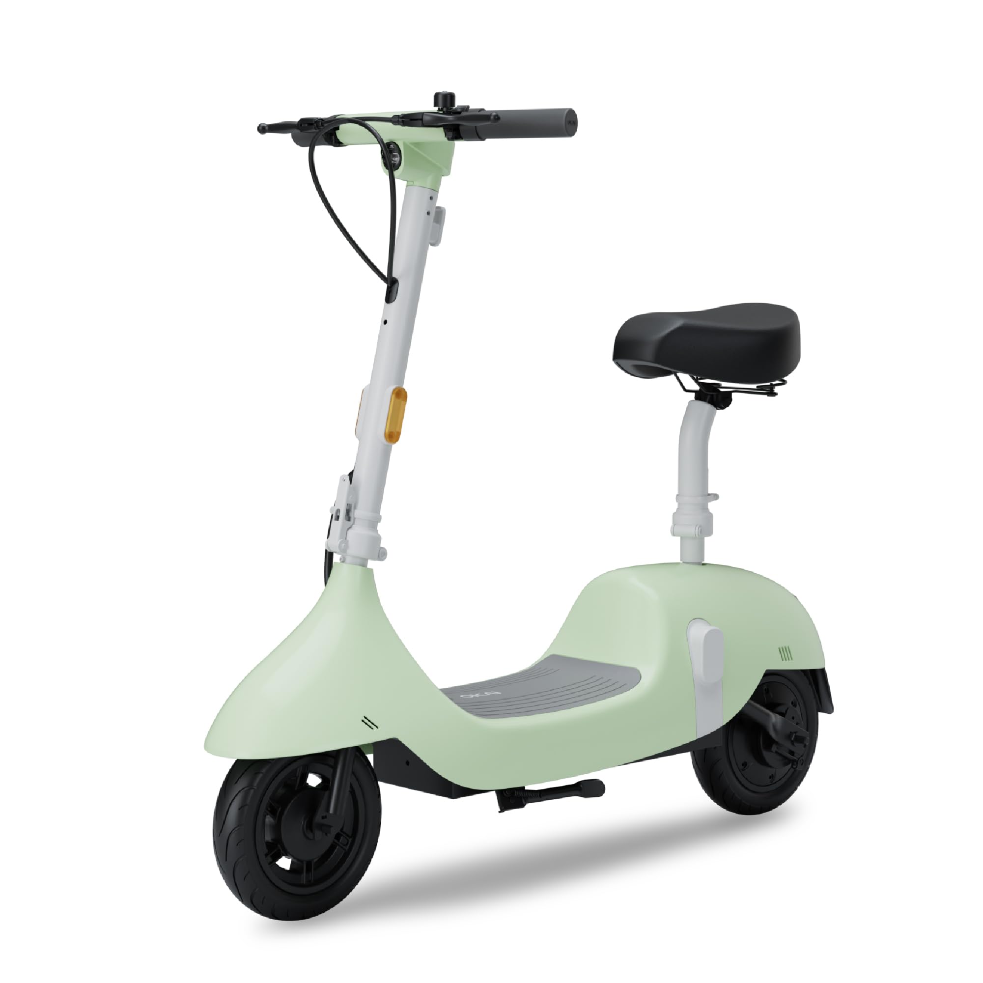 OKAI Electric Scooter with Seat, 25 Miles Range, 750W Motor, 15.5 MPH, Retro Electric Scooter for Adults, 10" Vacuum Tires, Detachable Battery, Dual Brakes, LED Display EA10A