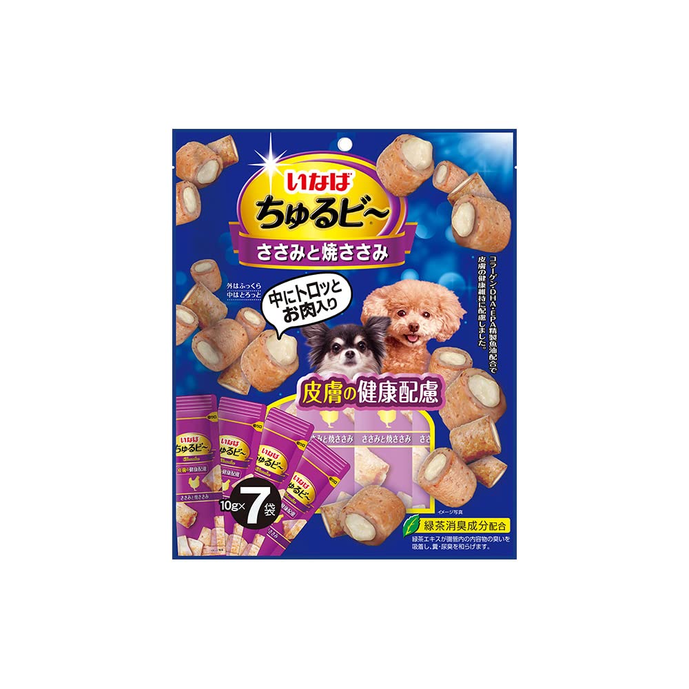 Amazon.co.jp: いなば ちゅるビ~ ささみと焼ささみ 皮膚の健康配慮 10g