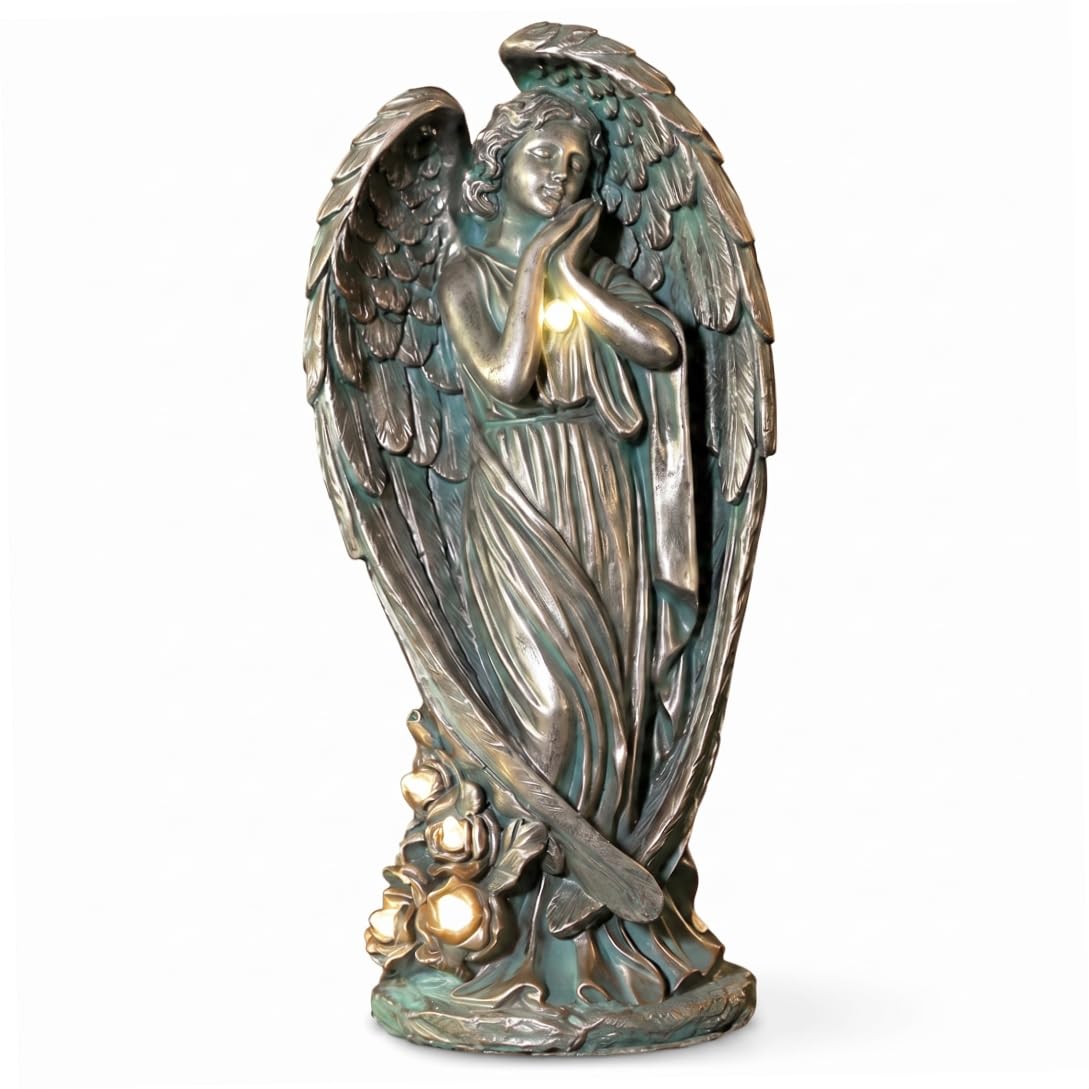 CNAFGBGG Angel Solar Lights Outdoor Garden Solar Garden Statue Memorial Decor Waterproof Vintage Angel Sculpture