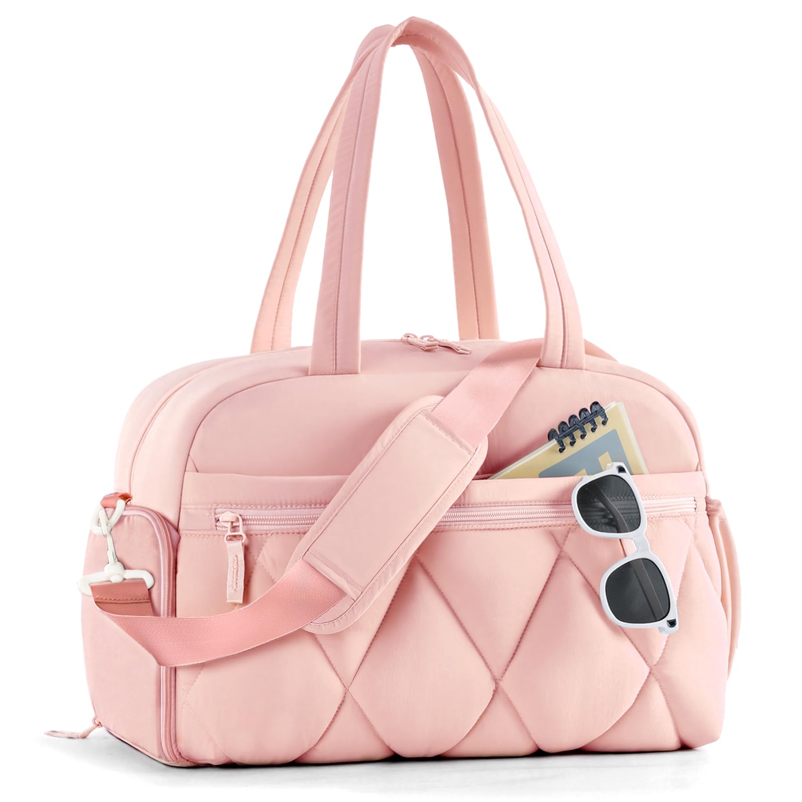 Lekespring Reisetasche Damen, Leicht Puffer Sporttasche mit Schuhfach Weekender Handgepäck Gym Bag Kliniktasche Geburt Krankenhaustasche, Travel Bag für Flugzeug Reise, Sauna
