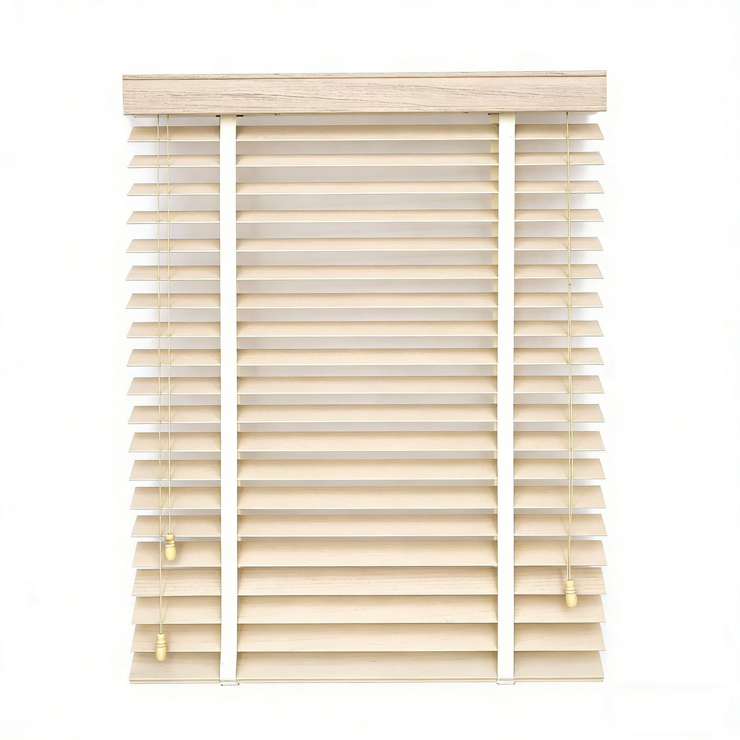 Veneziane In Legno Per Finestre, Tende Veneziana Oscurante e Isolante, 55 66 72 85 105 165 215 cm Impermeabile Per Ufficio e Casa, Veneziana Orizzontale In Legno Massello(Naturale)