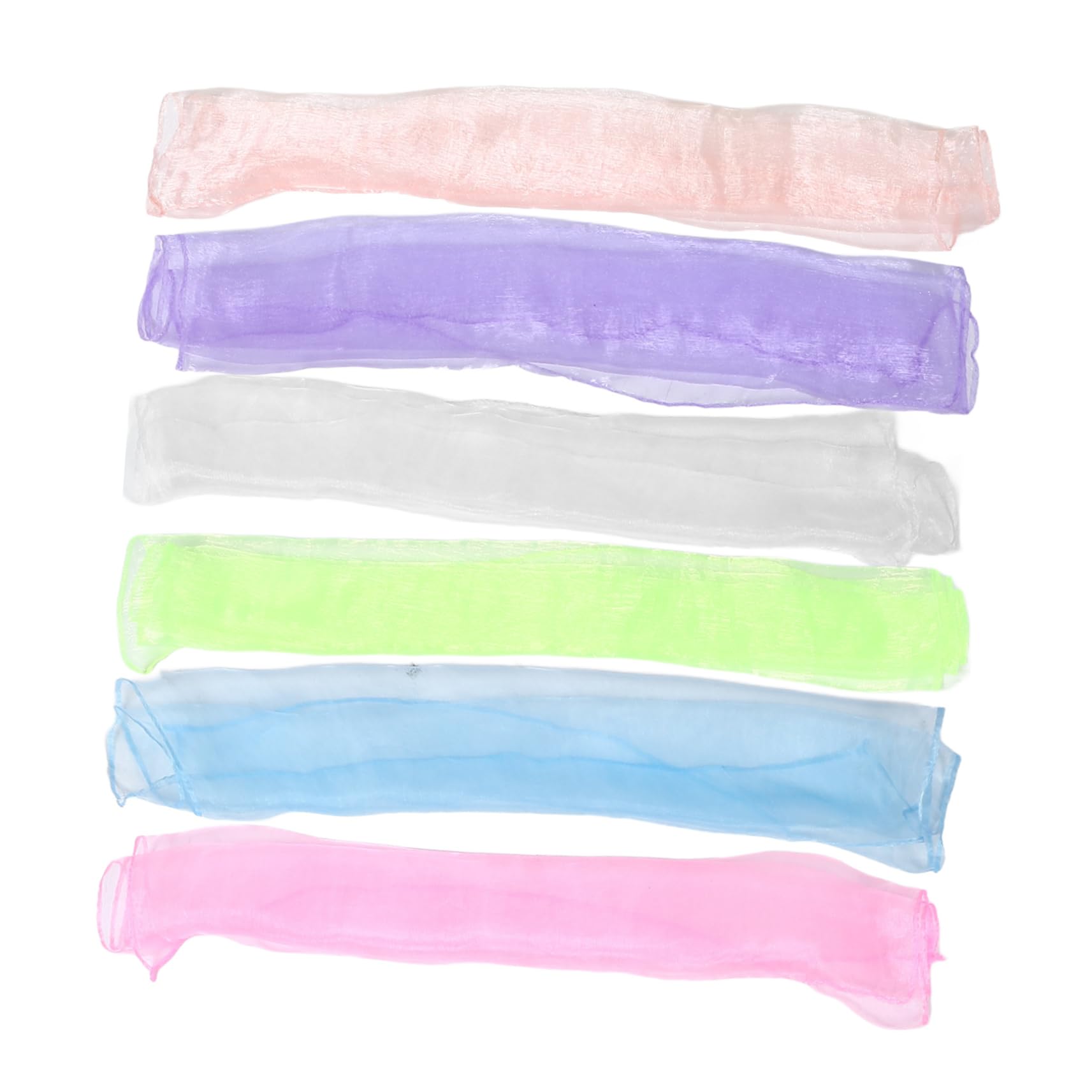 Healeved Soft Silk Chiffon Dance Scarves Blush Pearl Tulle 6-pack Sensory Play Scarves Fashion Lining Fabric Silk Linings for Boys and Girls