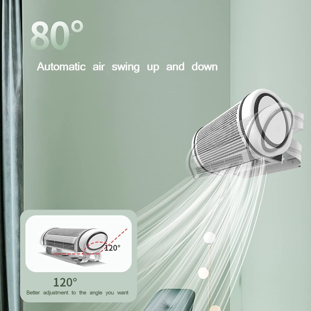 Ventilatore per La Circolazione dell'Aria, Ventilatore A Parete di Raffreddamento, Ventilatore A Parete Oscillante, Silenziamento del Ventilatore Elettrico Domestic