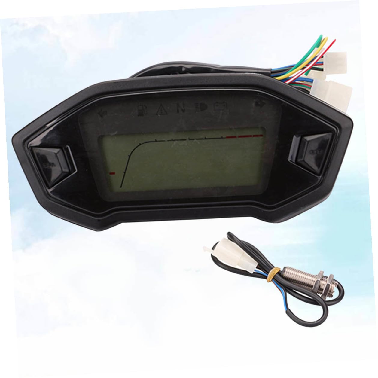 防水バイク用デジタルスピードメーター表示付き多機能タコメーター気筒気筒対応耐久素材採用夜間視認性良好