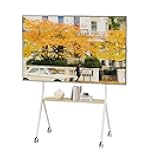 WANGKENSU Universal TV Stand Free Standing Tv Stand Mobile TV Cart for 42-75 Inch LED LCD TVs, Tripod TV Stand with Tray Holds Up to 110lbs, Height Adjustable with Wheels Floor Standing Tv Stand