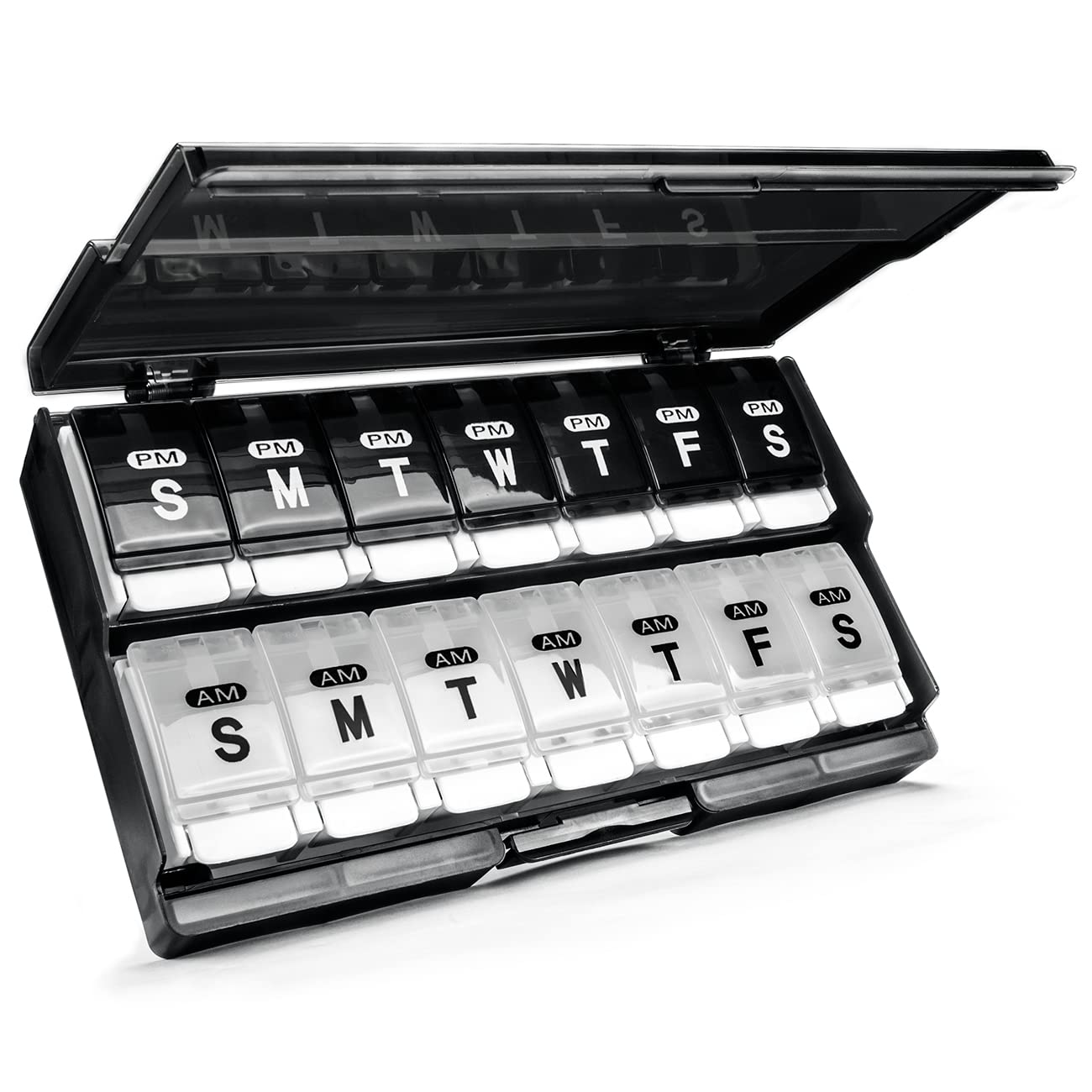 Extra Large Weekly Pill Organizer 2 Times a Day - Remtise Am/Pm Daily Pill Case Medicine Organizer, Push Button 7 Day Pill Box for Pills/Vitamin/Cod