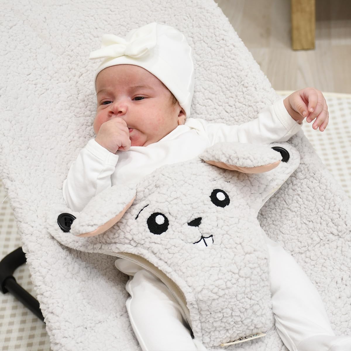JYOKO Kids Bezug kompatibel mit Babybjorn Bliss, Balance, Soft (Kaninche, Polar Teddy)