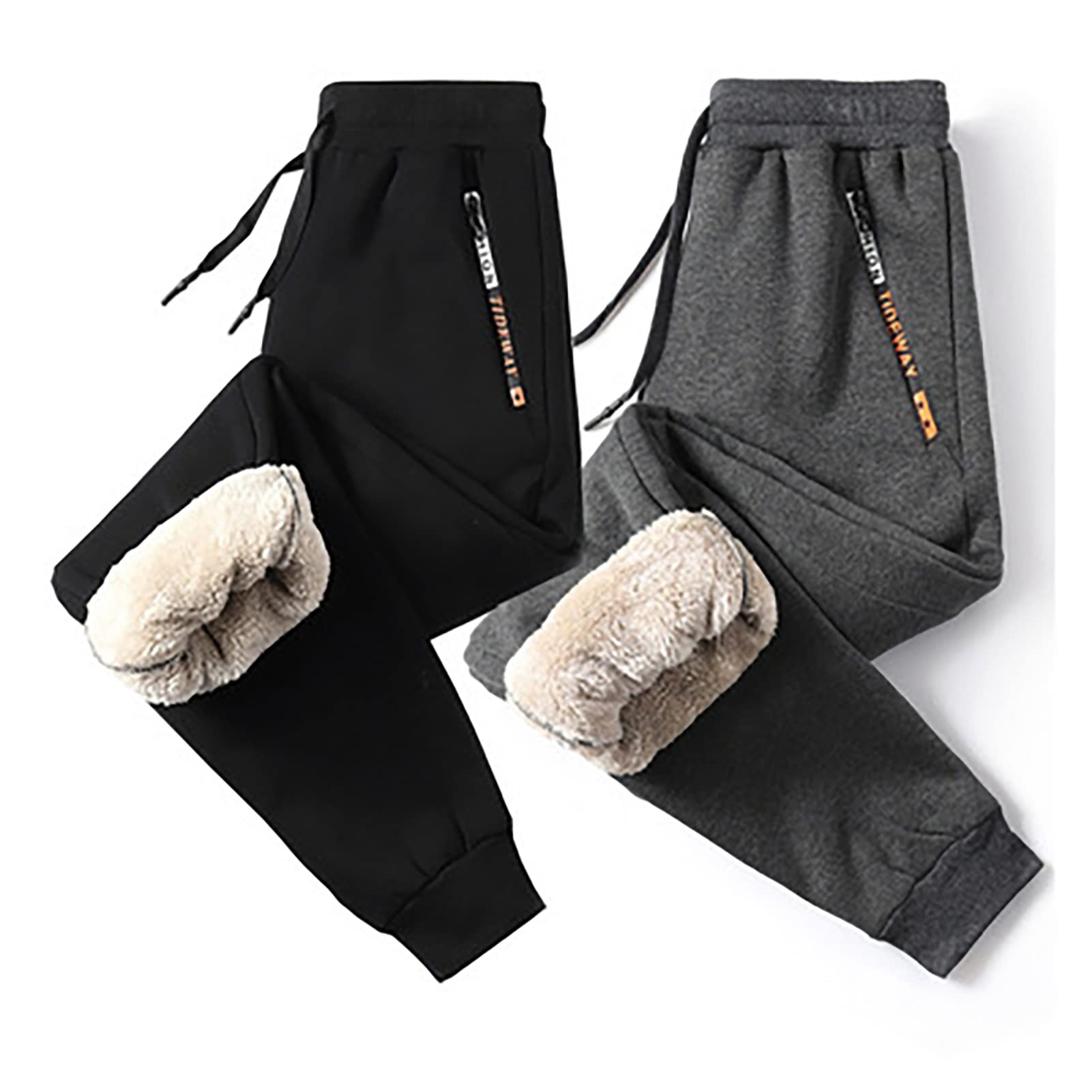 Pantalones De Invierno Para Hombre, Pantalones De Chándal Con Forro Polar Sherpa, Pantalones De Chándal Con Cordón, Pantalones Deportivos Cálidos De Invierno Para Correr
