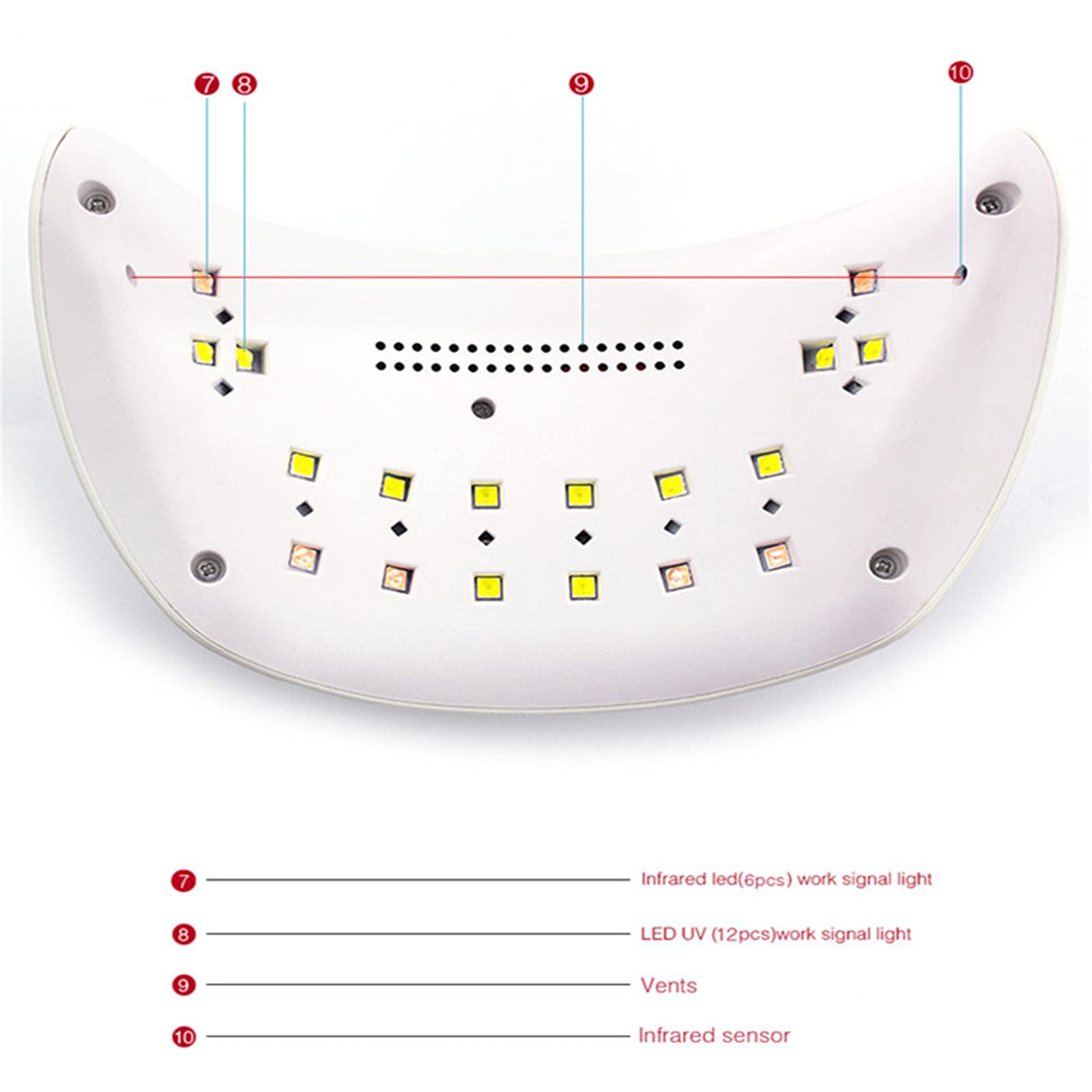 ZYC Lampada per l'essiccazione per Unghie per Unghie per Unghie per Unghie per Il Gel Smalto per Unghie 36W Lampada di polimerizzazione con Timer sensore