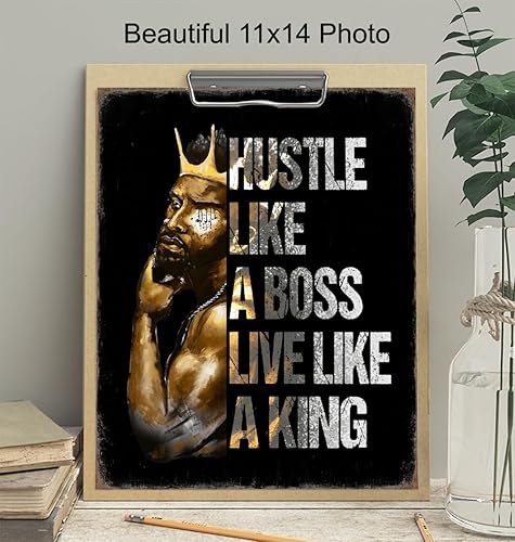 Miniatura 3 de Arte de pared motivacional afroamericano de 11 x 14 pulgadas, póster de citas inspiradoras, refranes positivos, decoración de oficina en casa de la