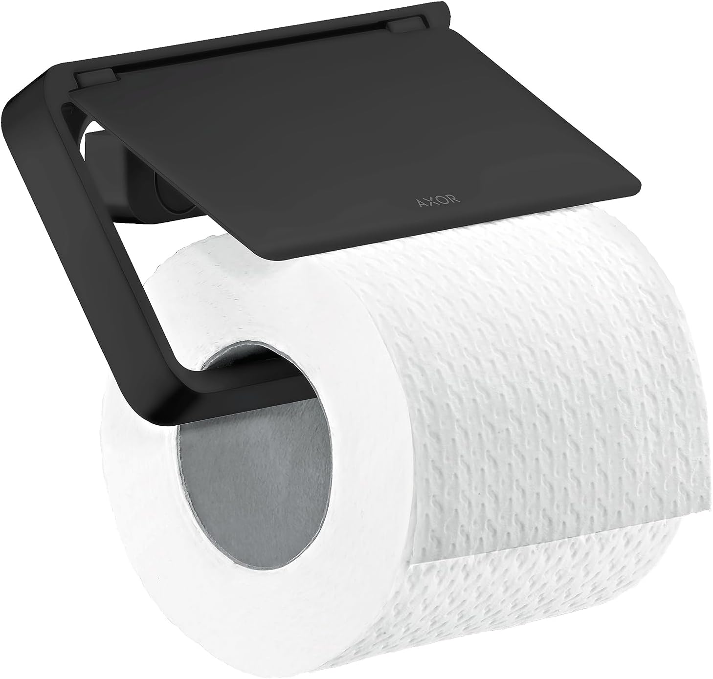 AXOR AXOR Universal SoftSquare Toilet Paper Holder with Cover in Matte Black, 42836670