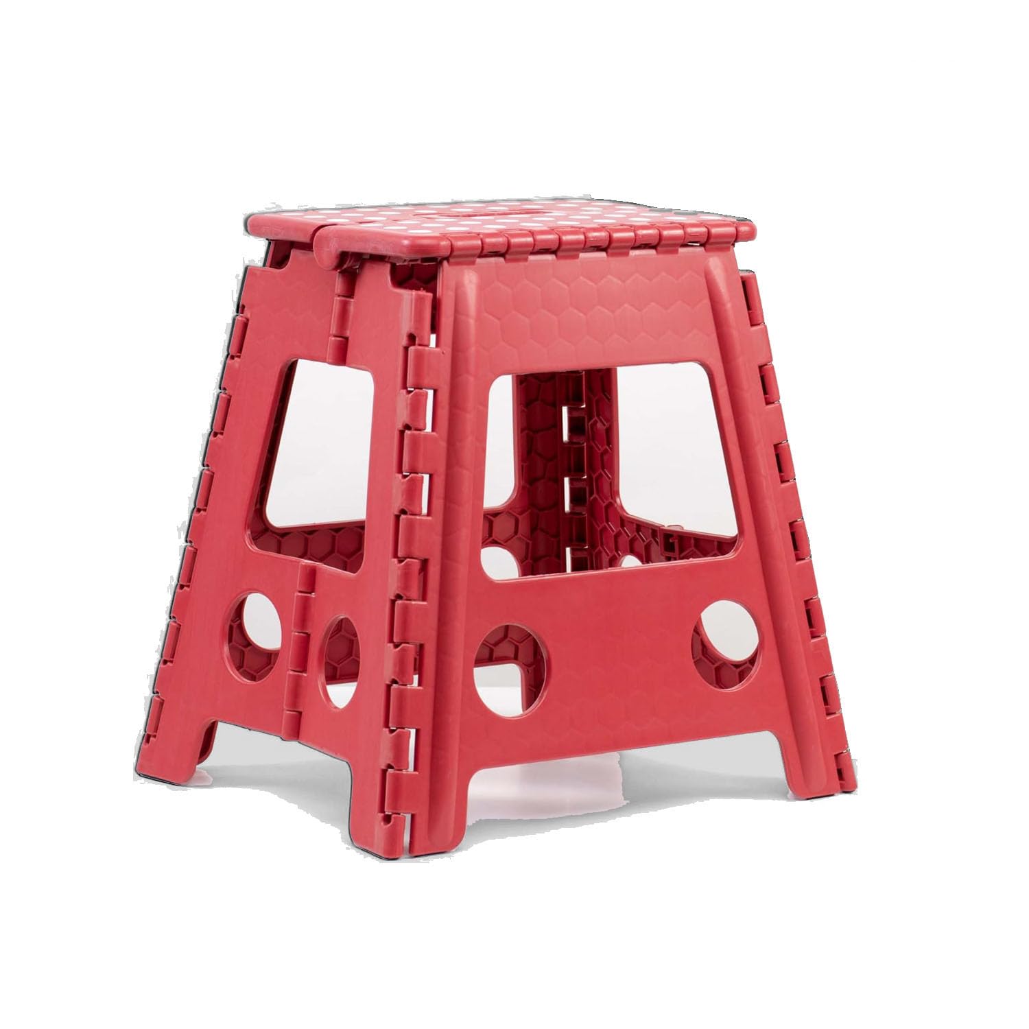EASYSPEED Taburete Plegable, Antideslizante Banco Plegable Portatil, Capacidad de Carga 150kg Banqueta Plegable, Hecho de Material Plástico PVC, Cocina, El Baño o El Dormitorio,Rojo (29 * 22 * 39cm)