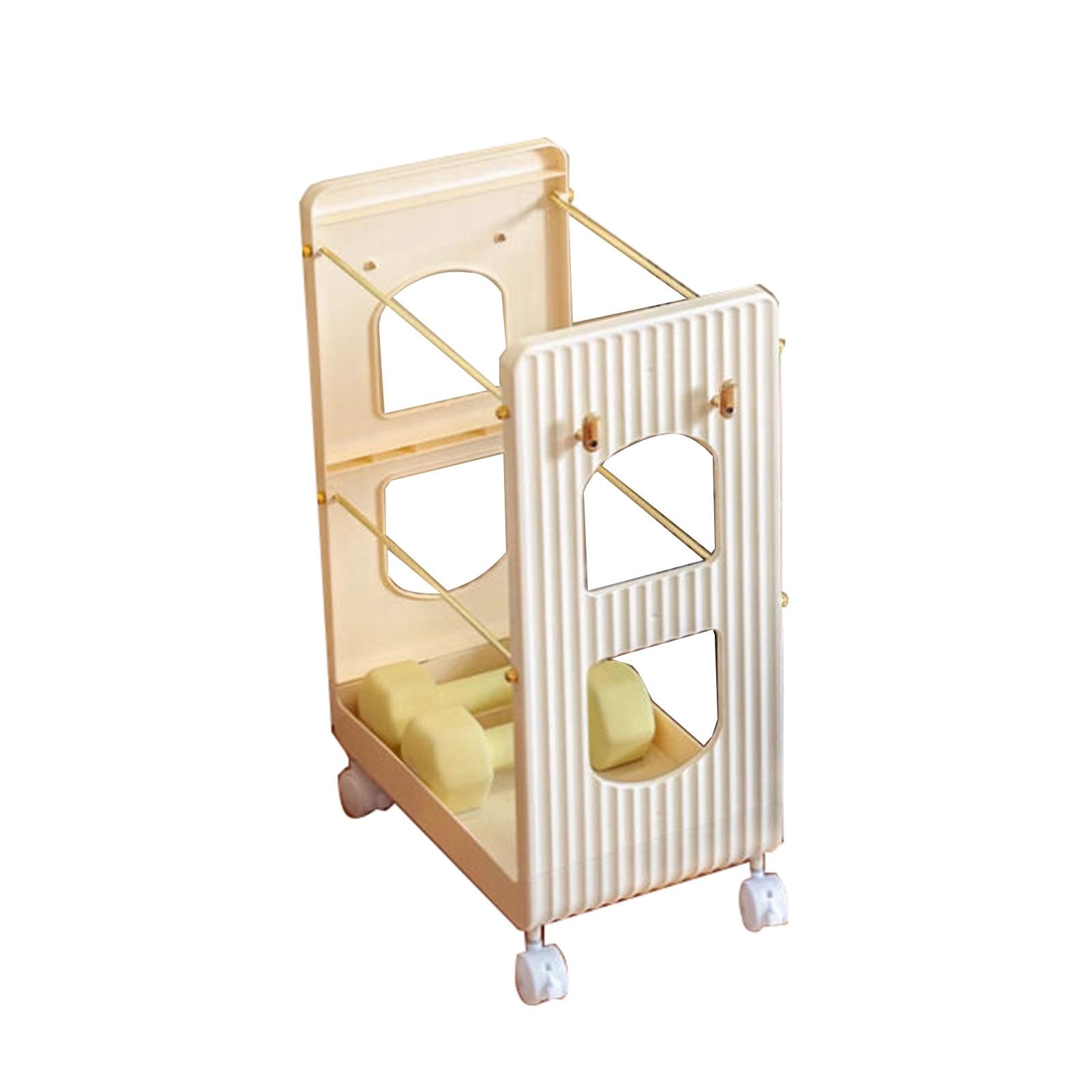 Organisateur badminton et tennis vertical avec présentoir yoga beige