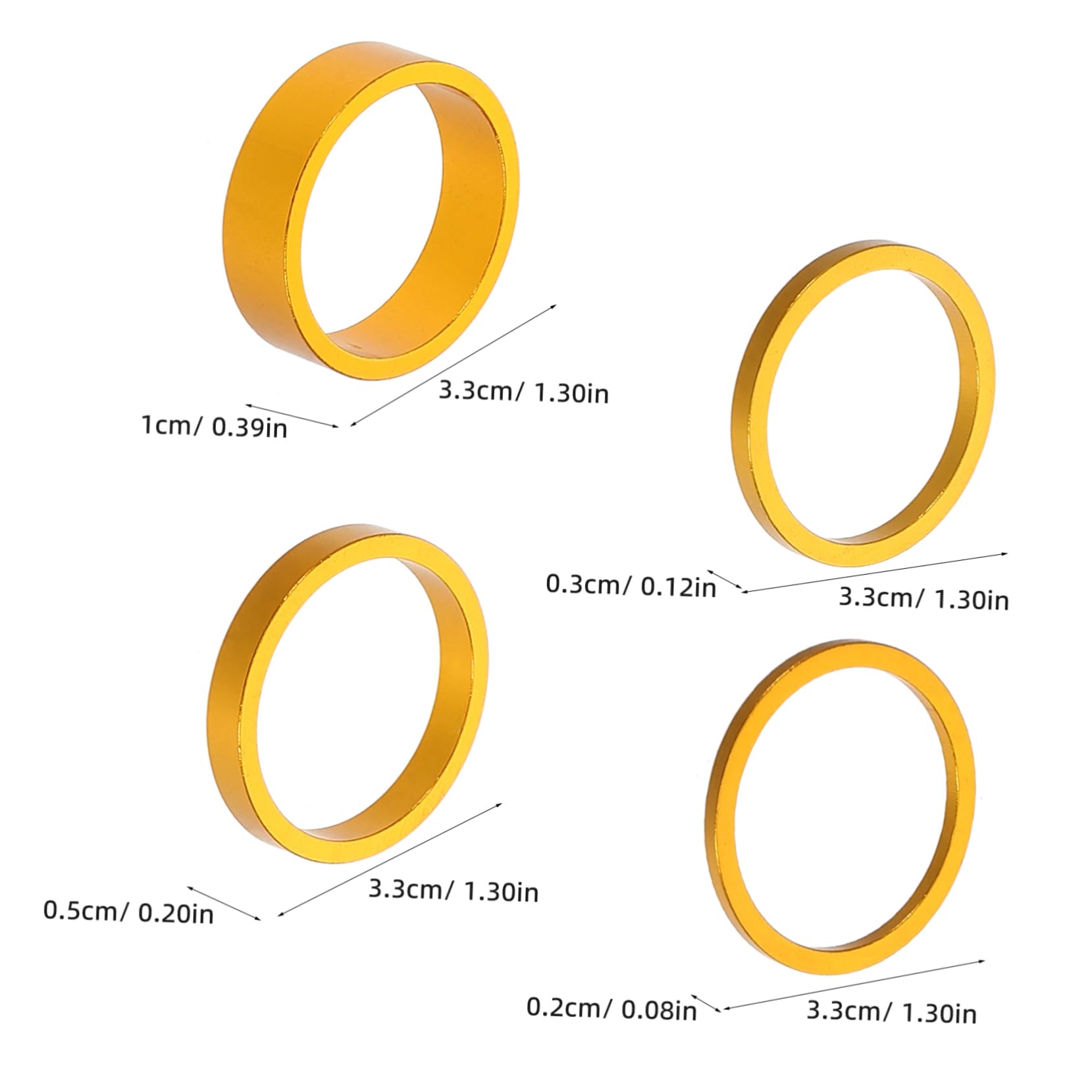 BCOATH 6pcs Bicycle Bowl Set Gasket Bike Fork Washer Handlebar Spacer for Bikes Headset Stem Spacer Road Cycling Headset Spacer Mountain Bike Accessories Bike Spacer Aluminum Alloy Golden