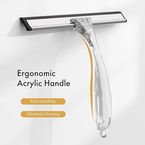 Miniatura 3 de AmazerBath Escobilla de ducha para puertas de vidrio, escobilla multiusos con gancho de succión y gancho adhesivo, escobilla para vidrio de ducha,