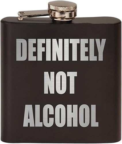 Divertido frasco de acero inoxidable sin alcohol negro mate de alta calidad es un gran regalo para él papá padre broma regalo