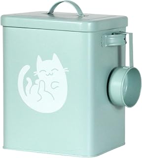 Dog Food Container - 9.06 Inch 6L Airtight Storage | Steel Pet Food Bin - sealed anti-moisture container with spoon for puppy treats cat snacks rice cereal flour soybean kitchen pantry kids