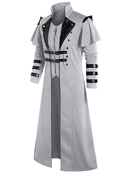 スチームパンク衣装 長コート　人工皮革黒 Amazon.co.jp: NOQINHOO コスプレ 仮装 変装スチーム パンク