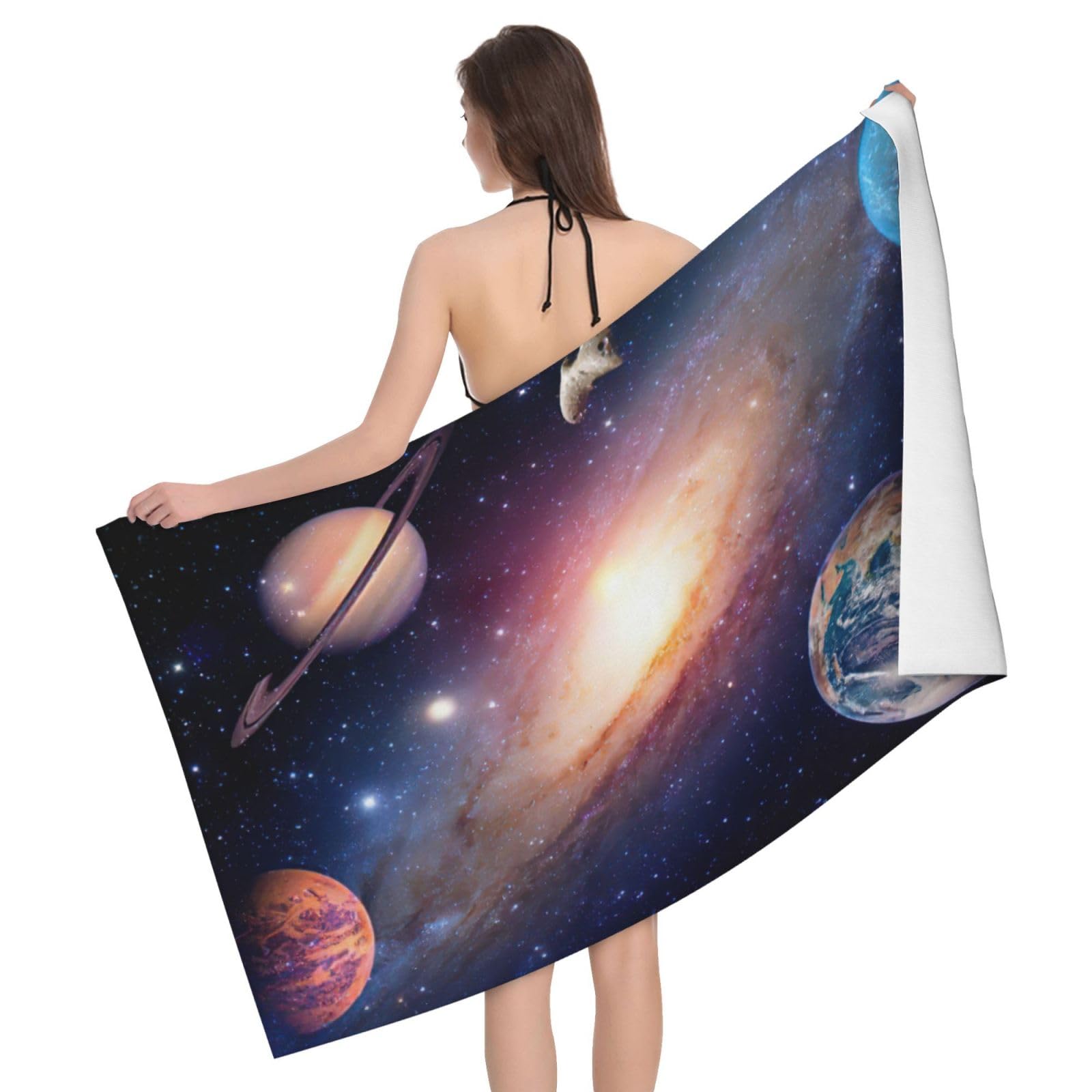 Serviette de bain en microfibre univers galaxie fini les serviettes humides