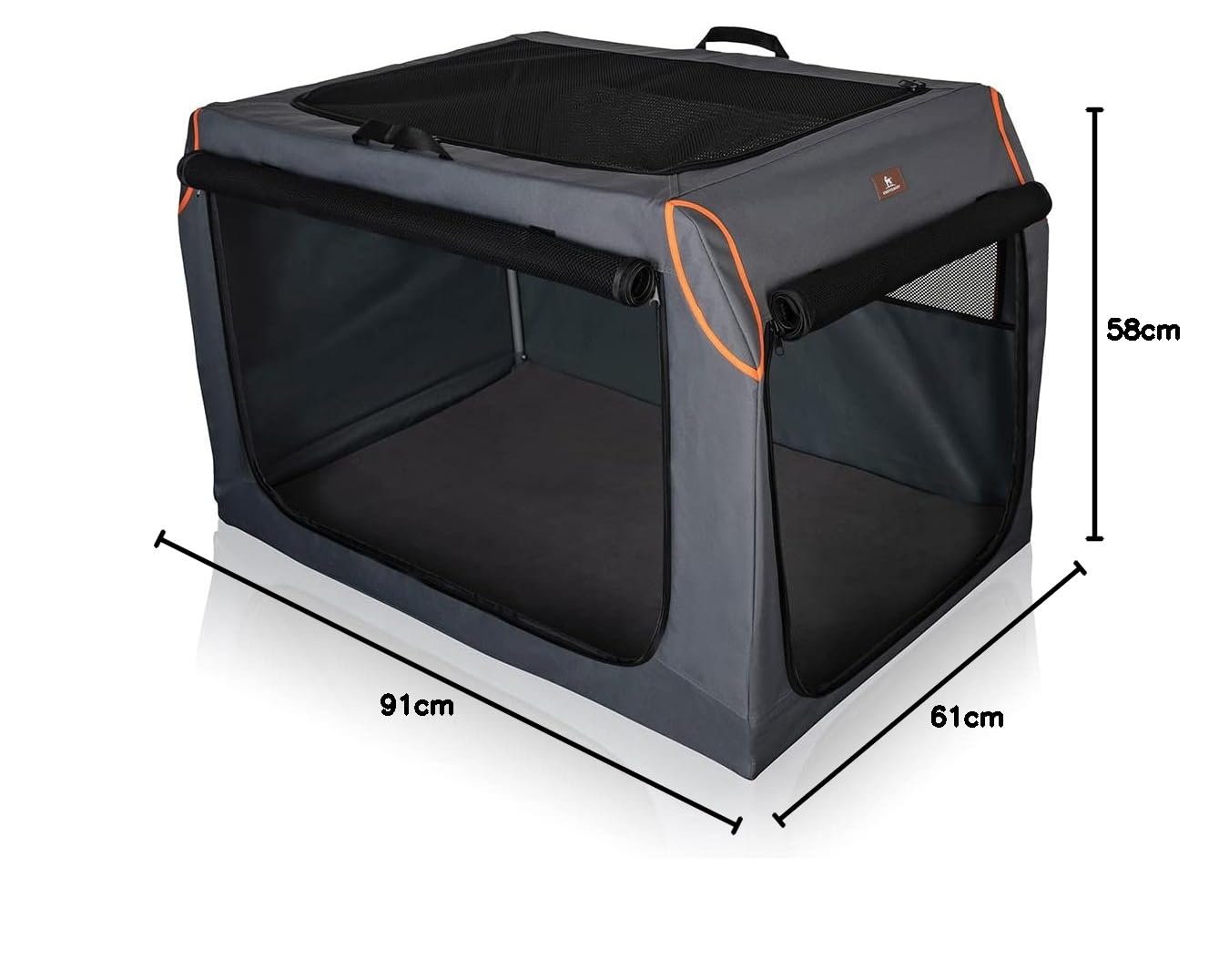 Knuffelwuff Scatola di trasporto pieghevole per cani con struttura in alluminio XL 91 x 61 x 58 cm