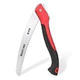 HURRICANE Folding Hand Saw, 10 Inch Pruning Saw, Hand Saw for Wood Cutting, Camping Tree Saw with SK5 Curved Blade, Triple-cut Razor Teeth, Outdoor Portable Saw for Tree Trimming, Gardening, Hiking