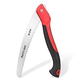HURRICANE Folding Hand Saw&comma; 10 Inch Pruning Saw&comma; Hand Saw for Wood Cutting&comma; Camping Tree Saw with SK5 Curved Blade&comma; Triple-cut Razor Teeth&comma; Outdoor Portable Saw for Tree Trimming&comma; Gardening&comma; Hiking