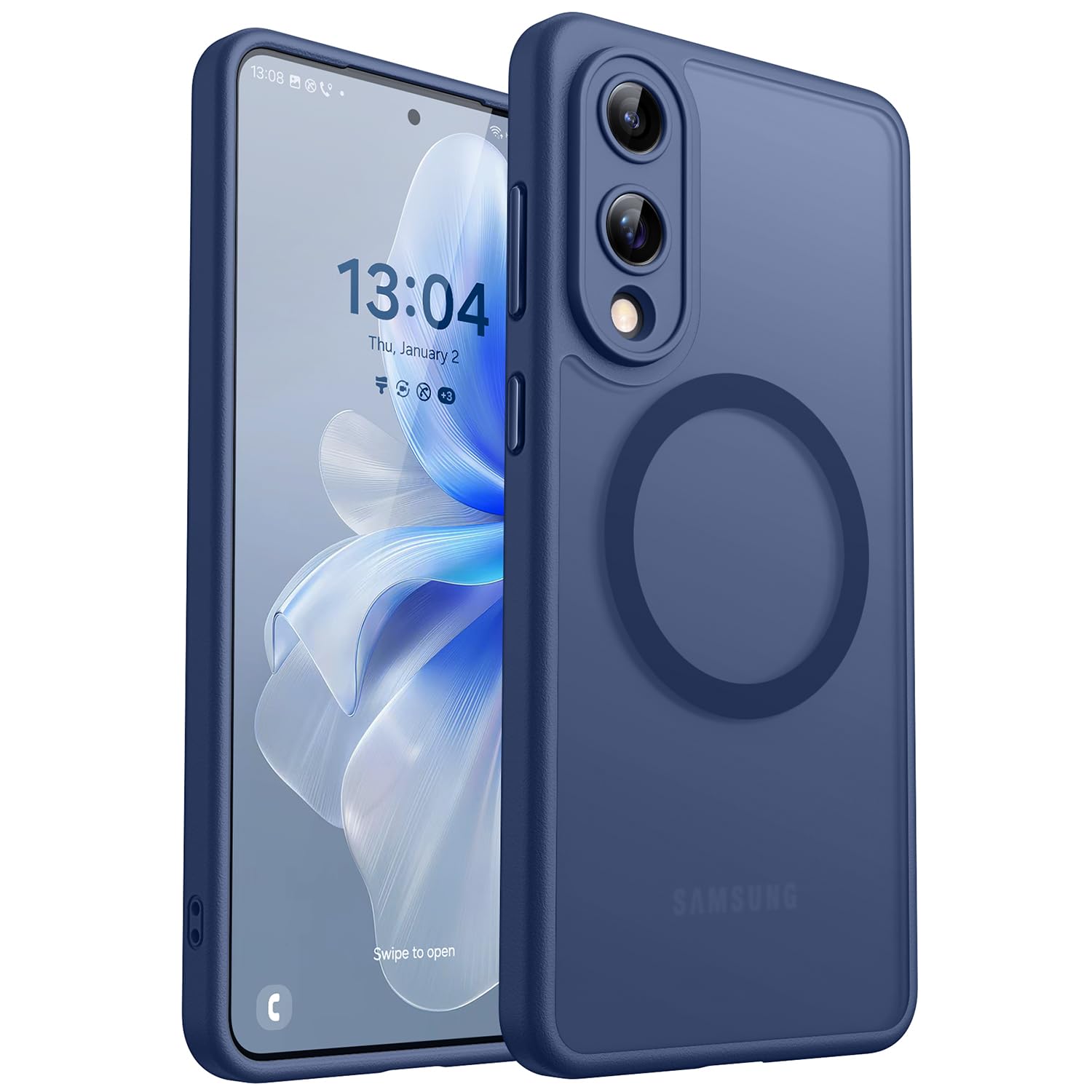 CANSHN Magnetic Shockproof for Samsung Galaxy S25 Edge Case Deep Blue