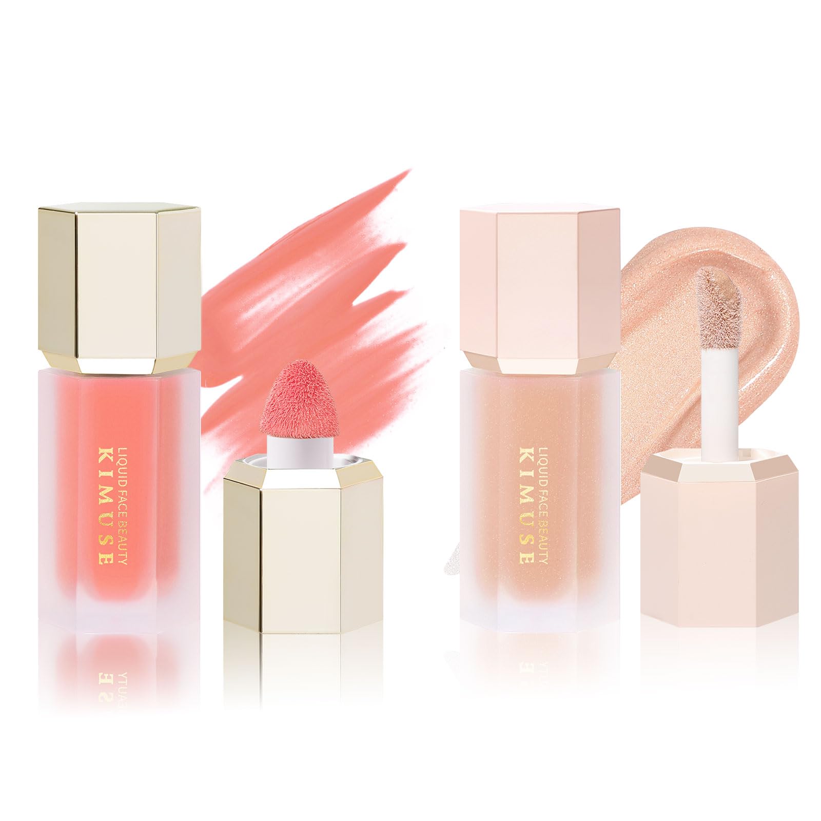 KIMUSE Liquid Blush & Weightless, Long-Wearing, Smudge Proof, Natural-Looking, Dewy Finish Glow Liquid Filter