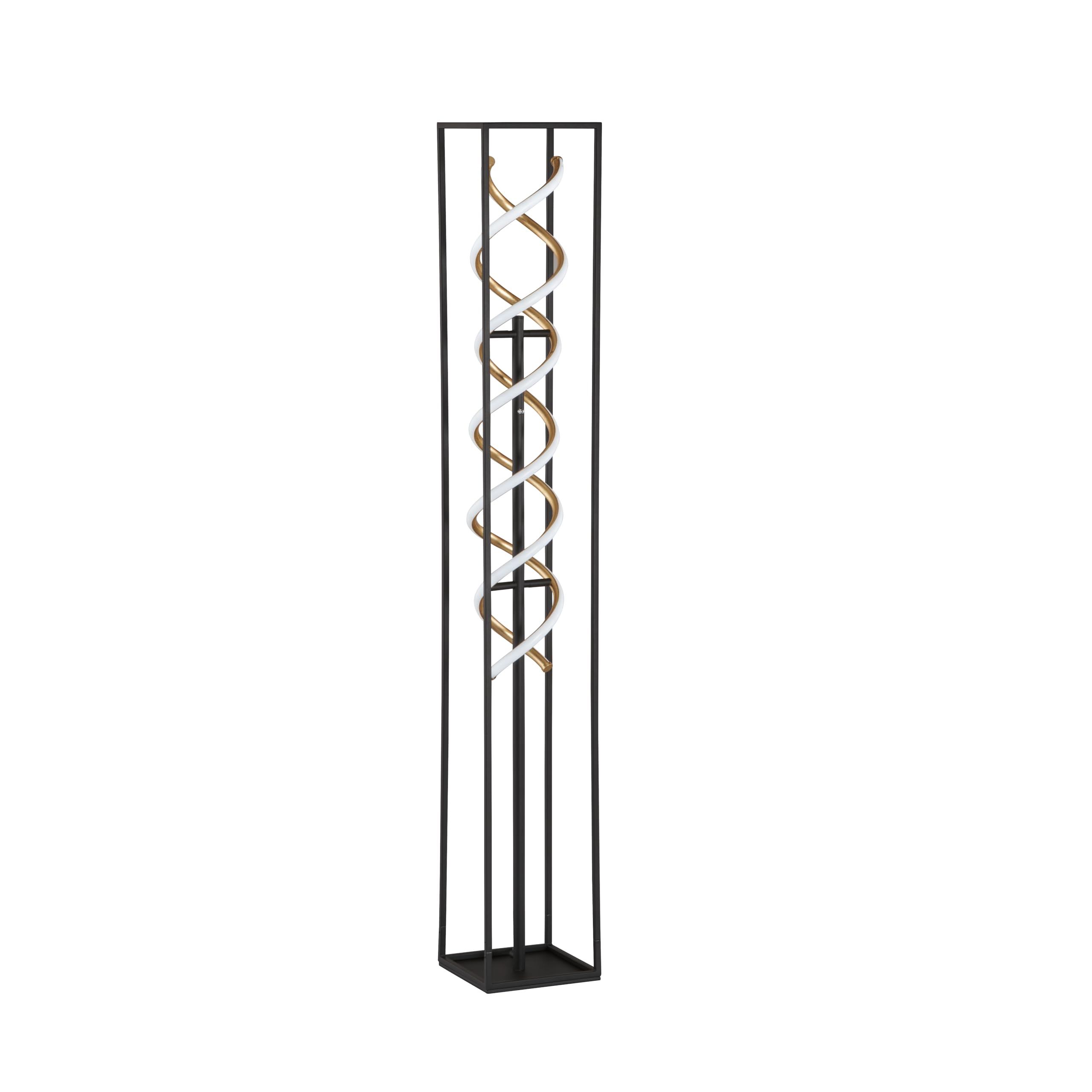 Fischer & Honsel Stehleuchte, Gian|sandschwarz/goldfarben|L: 20 cm, B: 20 cm, H: 135 cm|stufenlos dimmbar|Farbtemperatureinstellung 3 Stufen|1x LED 34 Watt 2700/3350/ 4000 K, 4200 lm|EEG: F|40495