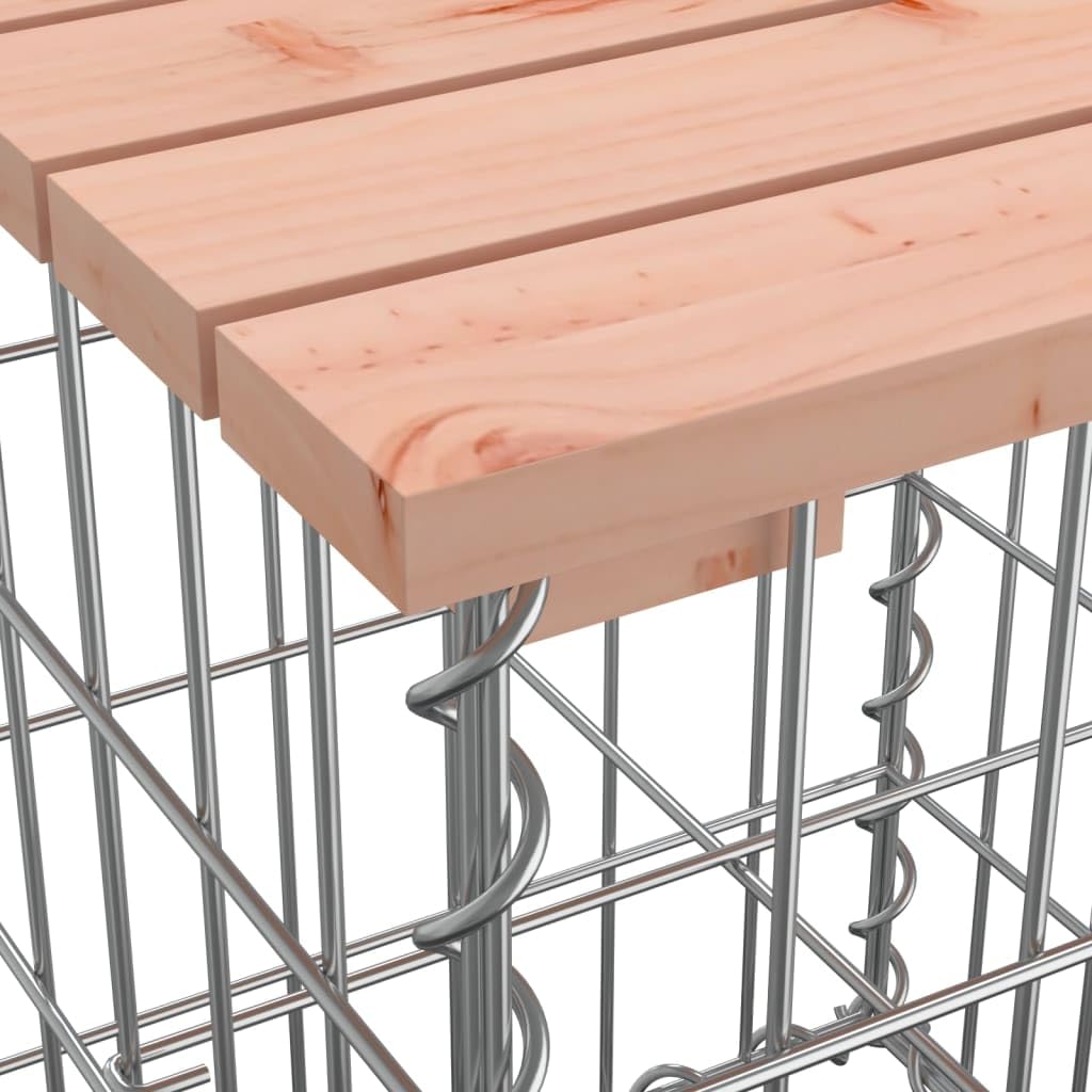 Ławka Ogrodowa Gabion 103x44x42 cm Lite Drewno | Stal Galwanizowana, Stabilna Podstawa, Kompaktowa, Na Taras i Podwórko