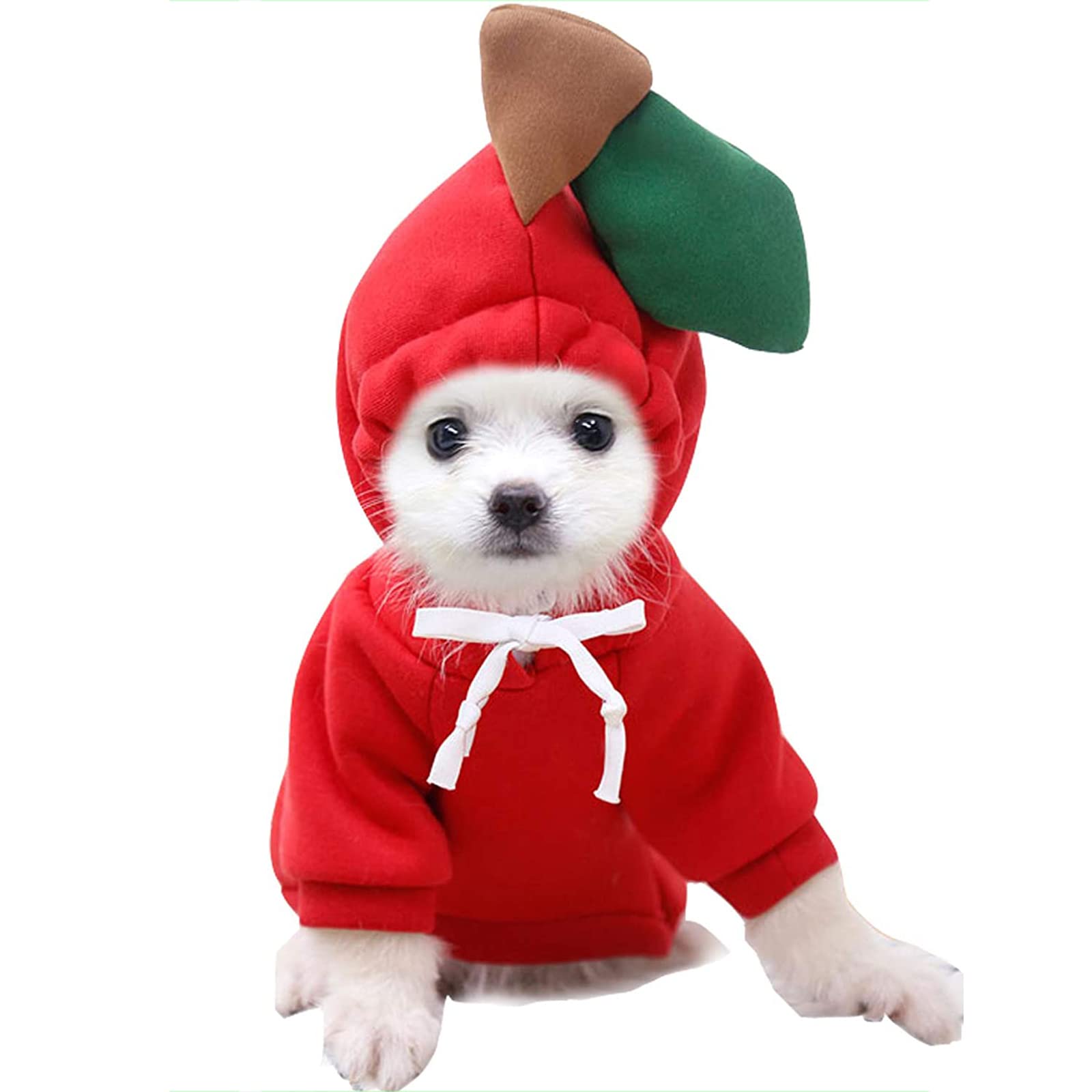 Frog Hoodie for Small Medium Largr Dogs Cats Pets, Basic Sweater Coat Cute Warm Jacket Pet Cold Weather Clothes Outfit Outerwear (Red, Large)